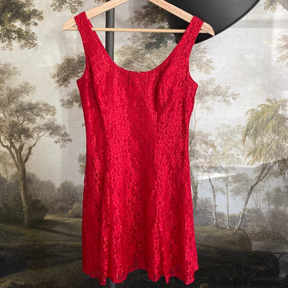Vintage Roberta Little Mini Red Sleveless Cocktail Dress - Size S or XS